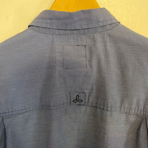Prana Breathe Mens Button Up Shirt Size Medium Outdoors Hiking Roll Tab Sleeves - Picture 4 of 7